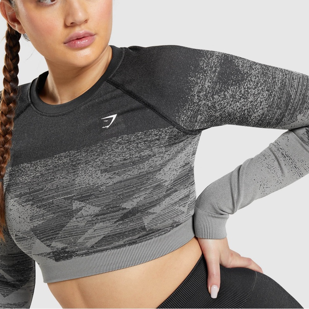 Gymshark cropped long sleeve top size small - Picture 1 of 9